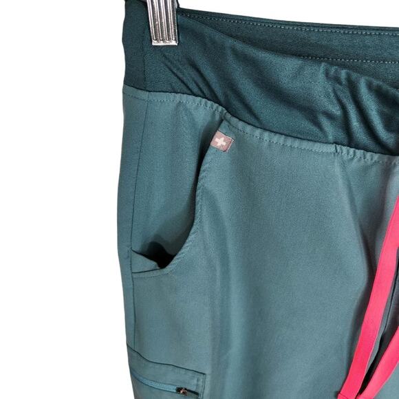 Figs High Waisted Zamora Jogger Scrub Pants Women's Medium Petite Hydrogreen - Picture 5 of 11